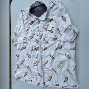 Croft & Barrow Fish Print Quick-Dry Shirt